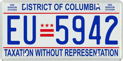 DC license plate EU5942