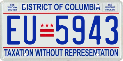 DC license plate EU5943