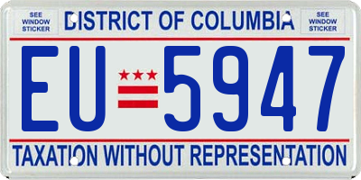 DC license plate EU5947
