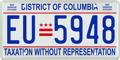 DC license plate EU5948