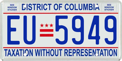 DC license plate EU5949