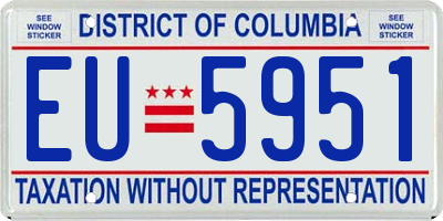 DC license plate EU5951