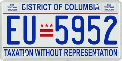 DC license plate EU5952