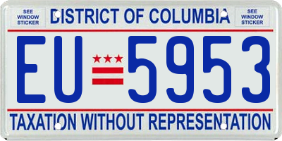 DC license plate EU5953