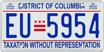 DC license plate EU5954
