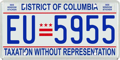 DC license plate EU5955