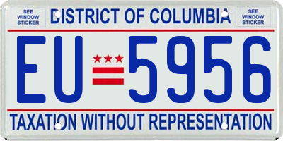 DC license plate EU5956