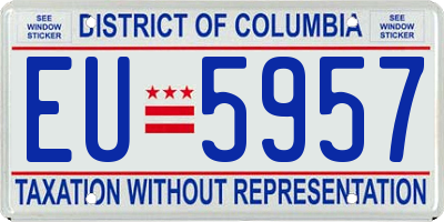 DC license plate EU5957