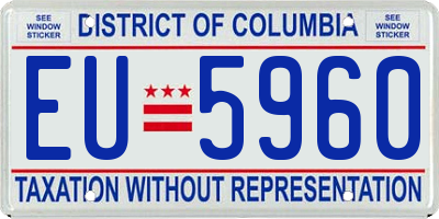 DC license plate EU5960
