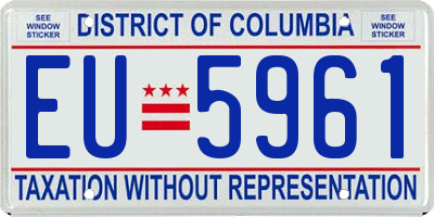 DC license plate EU5961