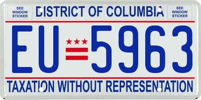 DC license plate EU5963