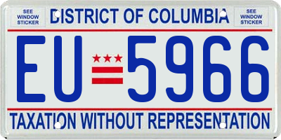 DC license plate EU5966