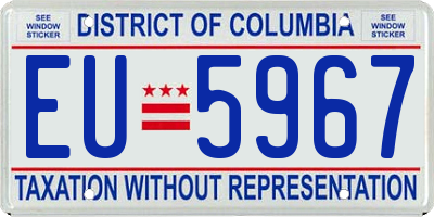 DC license plate EU5967