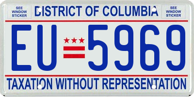 DC license plate EU5969