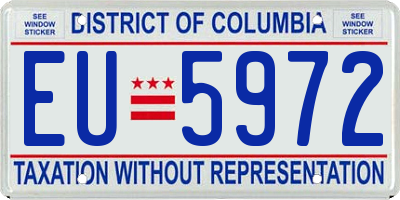 DC license plate EU5972