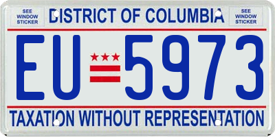 DC license plate EU5973