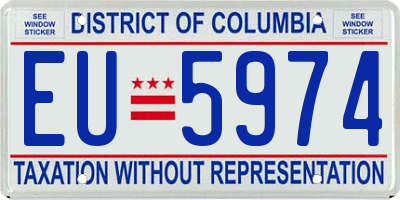DC license plate EU5974