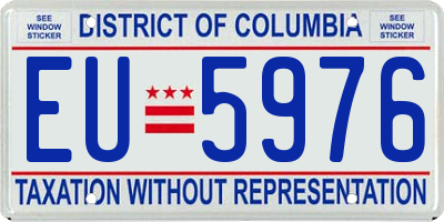 DC license plate EU5976