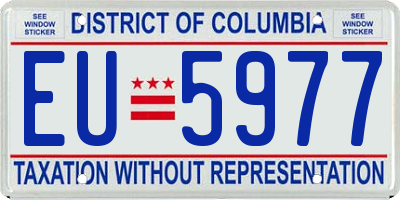 DC license plate EU5977