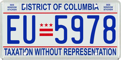 DC license plate EU5978