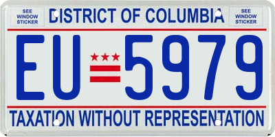 DC license plate EU5979