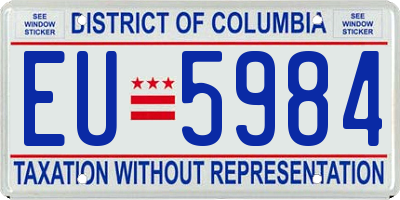 DC license plate EU5984