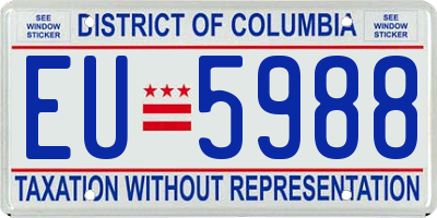 DC license plate EU5988