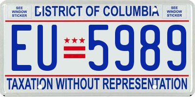 DC license plate EU5989