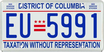 DC license plate EU5991