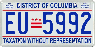 DC license plate EU5992