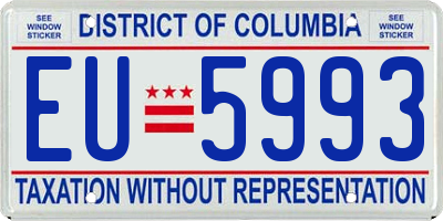 DC license plate EU5993