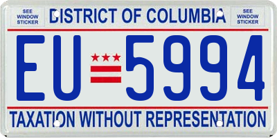 DC license plate EU5994