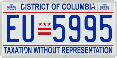DC license plate EU5995