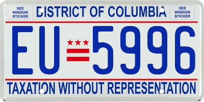 DC license plate EU5996