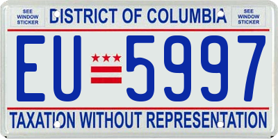 DC license plate EU5997