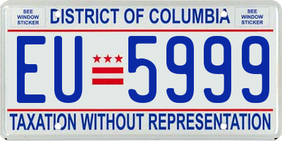 DC license plate EU5999