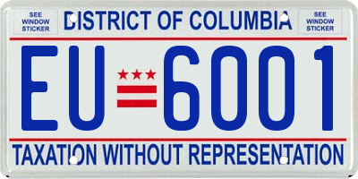 DC license plate EU6001