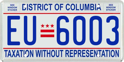 DC license plate EU6003