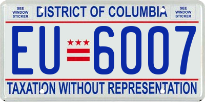 DC license plate EU6007