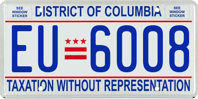 DC license plate EU6008