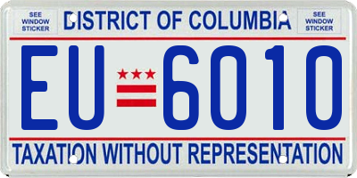 DC license plate EU6010