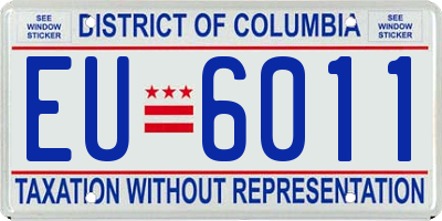 DC license plate EU6011