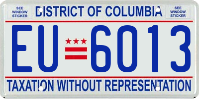 DC license plate EU6013