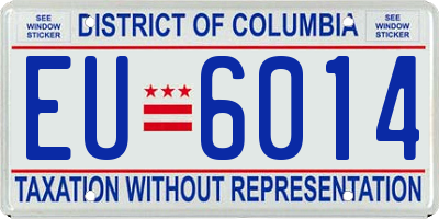 DC license plate EU6014