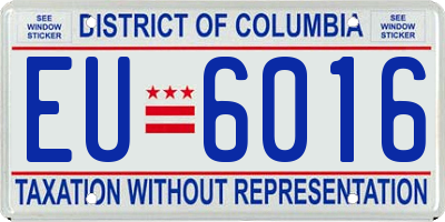 DC license plate EU6016