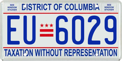 DC license plate EU6029