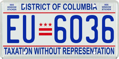 DC license plate EU6036