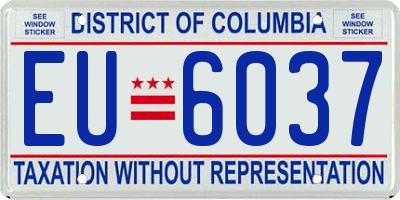 DC license plate EU6037