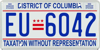 DC license plate EU6042