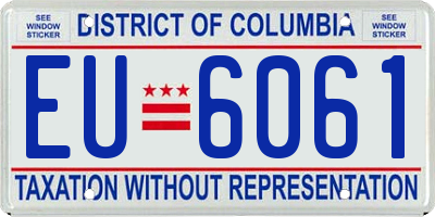 DC license plate EU6061